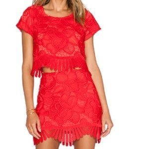 Lovers + Friends Daycation Red Top & Skirt Set